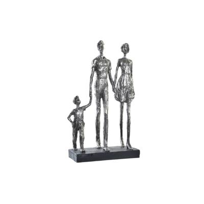 Decoratieve figuren DKD Home Decor 26 x 11,5 x 41,5 cm Zilverkleurig Zwart Familie