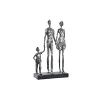 Decoratieve figuren DKD Home Decor 26 x 11,5 x 41,5 cm Zilverkleurig Zwart Familie - thumbnail