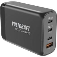 VOLTCRAFT UC-3C1A140W02 USB-oplader 140 W 3x USB-C, 1x USB-A Aantal uitgangen: 4 x GaN, USB Power Delivery (USB-PD), Snellader - thumbnail