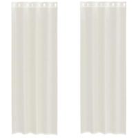 Gordijnen Voile met doorvoertules 2 st 140x300 cm crme - thumbnail