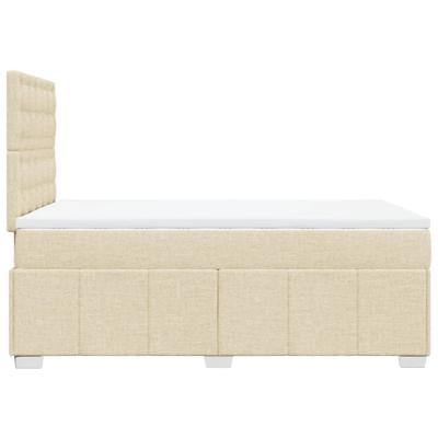 Boxspring met matras stof crèmekleurig 80x200 cm - thumbnail