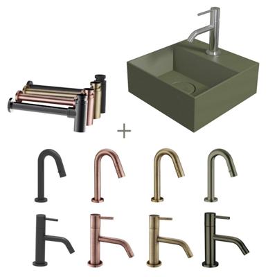 Salenzi Fonteinset Spy 30x30 cm Mat Legergroen - spy3030setmg