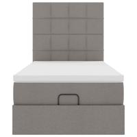 Bed met matras 90x200 cm stof taupe - thumbnail