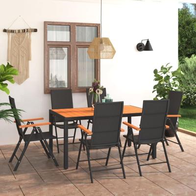 7-delige Tuinset zwart en bruin