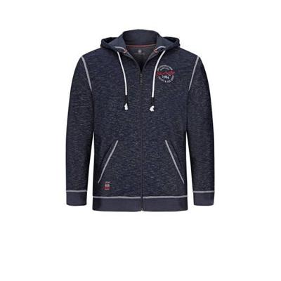 Jan Vanderstorm vest Plus Size JOKORA met contrastbies donkerblauw Jan Vanderstorm vest Plus Size JOKORA met contrastbies donkerblauw