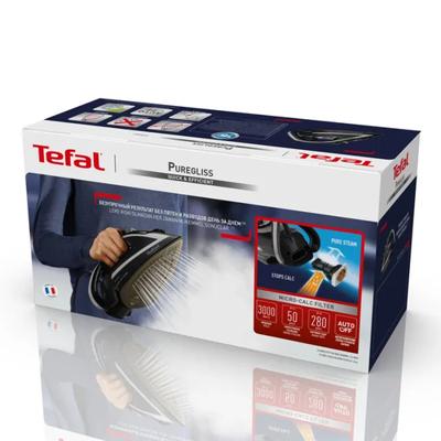 Tefal Puregliss FV8062E0 strijkijzer Droog- & stoomstrijkijzer Durilium AirGlide Autoclean soleplate 3000 W Zwart, Grijs - thumbnail