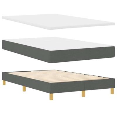 Boxspringbed met Matras & LED Donkergrijs 120x190 cm Stof