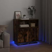 Dressoir met LED Gerookt eiken 71 x 34,5 x 75 cm Bewerkt hout - thumbnail