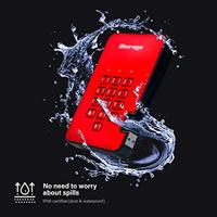 iStorage diskAshur2 SSD 8TB Rood - Veilige draagbare Solid State Drive - Beveiligd met een wachtwoord - Stofdicht en waterdicht - Hardwarematige versleuteling - thumbnail