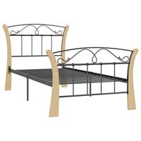 Bedframe metaal zwart 90x200 cm - thumbnail
