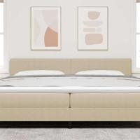 LED Hoofdbord met LED-striplichten Grijs groen 200 cm Polyester - thumbnail