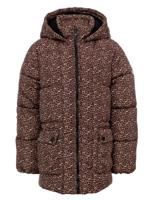 LOOXS Little winter jas meisjes - bruin/zwart - panter - thumbnail