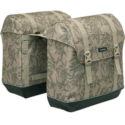 New looxs fietstas alba double - mik bagagedrager - waterafstotend polyester - 42l - bamboo zwart
