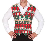 Kerst Gilet Heren Candy Cane - thumbnail