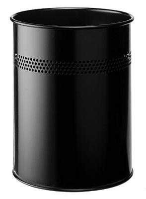 Durable metalen papiermand 15 l, smalle perforatie, zwart