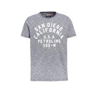 Petrol Industries T-shirt met printopdruk donkerblauw melange - thumbnail