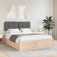 Bedframe met Gevoerd Hoofdgedeelte Donkergrijs 150 x 200 cm - thumbnail