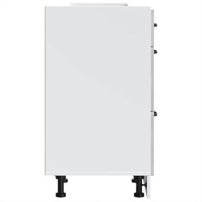 Keuken onderkast Lucca bewerkt hout betongrijs