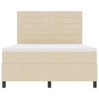 Boxspringbed met matras met hoofdeinde Crème 160 x 200 cm Stof - thumbnail