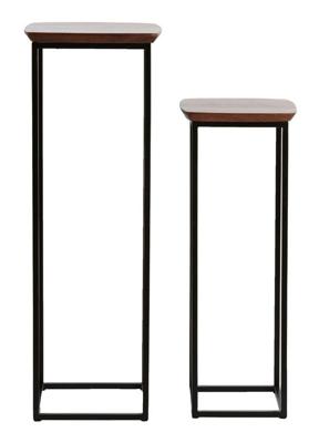 Light & Living Zuil 'Quenza' Acaciahout, Set van 2 stuks, kleur Bruin