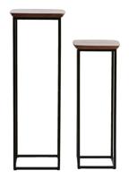 Light & Living Zuil 'Quenza' Acaciahout, Set van 2 stuks, kleur Bruin - thumbnail