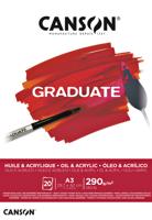 Schilderpapier Canson Graduate Oil & Acrylic 20vel 290gr A3 natuurlijk wit - thumbnail