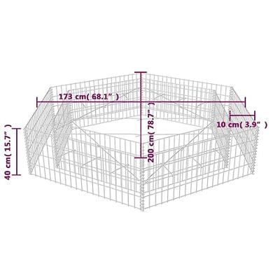 VidaXL Gabion plantenbak verhoogd zeshoekig 200x173x40 cm