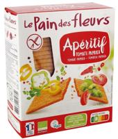 Pain Des Fleurs Aperitif crackers tomaat/paprika bio 150 Gram - thumbnail