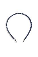 Le Chic winter diadeem meisjes - navy blauw - Royal-e - glitterstenen - thumbnail