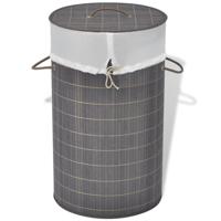 Wasmand rond bamboe donkerbruin - thumbnail