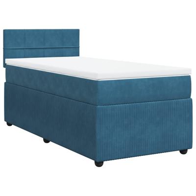 Boxspring met matras fluweel blauw 120x200 cm - thumbnail