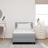 Boxspringbed met matras en LED stof lichtgrijs 90x190 cm - thumbnail