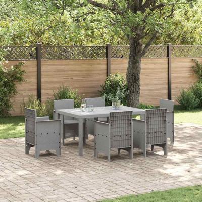 Tuintafel 150x100x73 cm poly rattan lichtgrijs