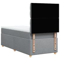 Boxspring met matras stof lichtgrijs 90x200 cm - thumbnail