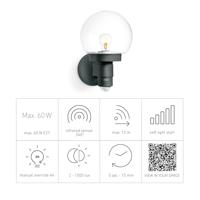 Steinel AUSSENLEUCHTE L 115 S ANT 059880 Buitenlamp met bewegingsmelder (wand) LED E27 60 W Antraciet-grijs - thumbnail