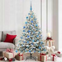 VidaXL Artificial pre-lit kerstboom met ballenset groen 180 cm - thumbnail