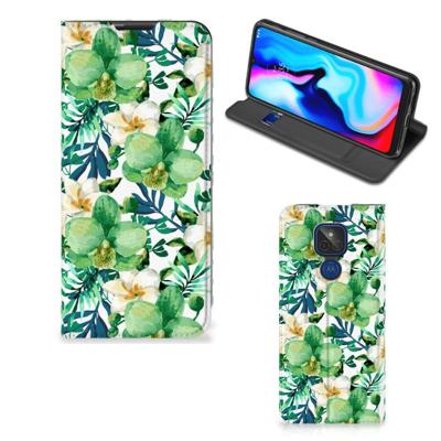 Motorola Moto G9 Play Smart Cover Orchidee Groen Motorola Moto G9 Play Smart Cover Orchidee Groen
