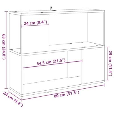 Boekenkast/kamerscherm 80x24x63 cm artisanaal eikenkleur Boekenkast/kamerscherm 80x24x63 cm artisanaal eikenkleur