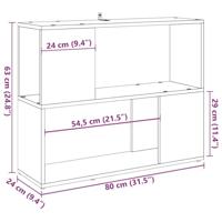 Boekenkast/kamerscherm 80x24x63 cm artisanaal eikenkleur - thumbnail
