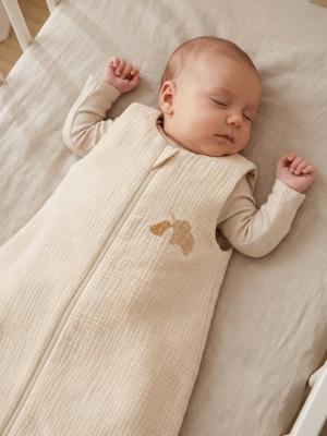 Zomers trappelzak met centrale opening van katoengaas BABYLON ecru