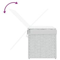 VidaXL Wasmand met deksel 55,5x35x34 cm poly rattan wit - thumbnail