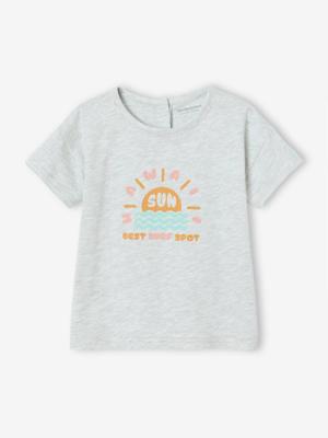 T-shirt met Hawai-print voor baby gemêleerd grijs T-shirt met Hawai-print voor baby gemêleerd grijs