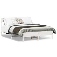Bedframe zonder matras massief grenenhout wit 140x200 cm - thumbnail