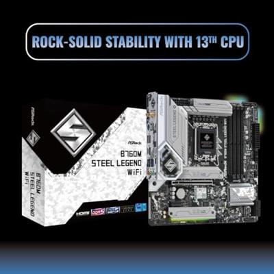 Asrock B760M Steel Legend WiFi Intel B760 LGA 1700 micro ATX - thumbnail