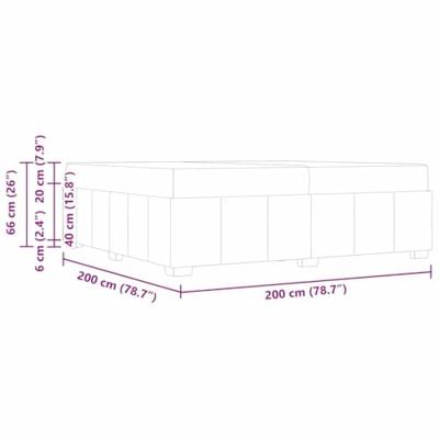 Bedframe Lichtgrijs 200 x 200 cm Stof