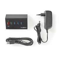 Nedis USB hub met 5 poorten - USB3.0 - Quick Charge 3.0 - externe 12V voeding / zwart - 1 meter - thumbnail