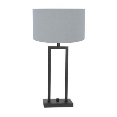 Steinhauer TafellampStang zwart met kap lichtblauw - 3946ZW