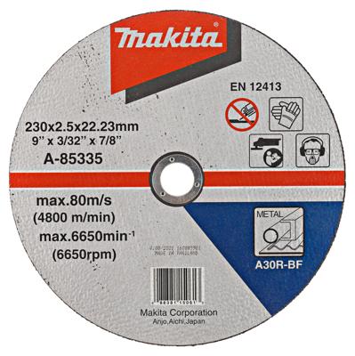 Makita Accessoires Doorslijpschijf 230x2,5mm metaal - A-85335 - A-85335 Makita Accessoires Doorslijpschijf 230x2,5mm metaal - A-85335 - A-85335