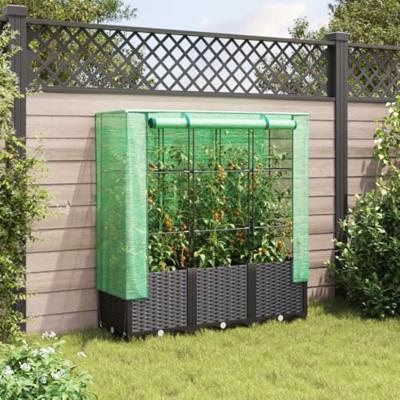 VidaXL Plantenbak verhoogd met kashoes 120x40x138 cm rattanlook