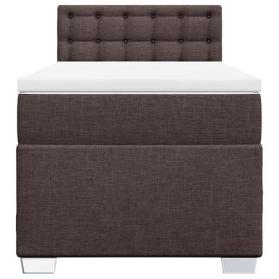 Boxspring met matras stof donkerbruin 140x200 cm